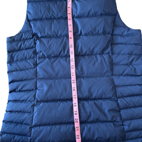 Lands' End Women's Down Puffer Vest Navy Blue S (6-8) High Neck Zip Front - Picture 11 of 11
